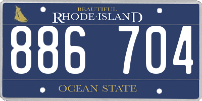 RI license plate 886704