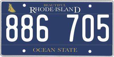 RI license plate 886705