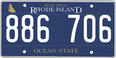 RI license plate 886706
