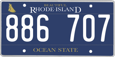 RI license plate 886707