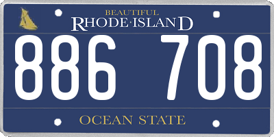 RI license plate 886708