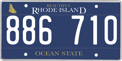 RI license plate 886710