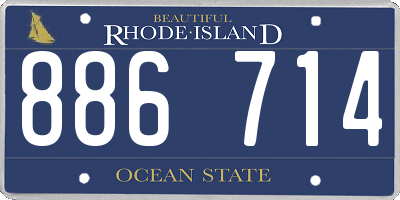 RI license plate 886714