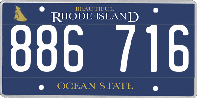 RI license plate 886716