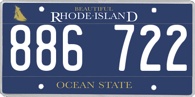 RI license plate 886722
