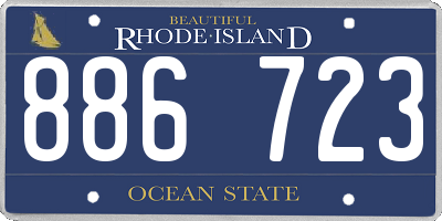 RI license plate 886723