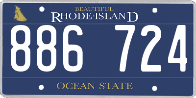 RI license plate 886724