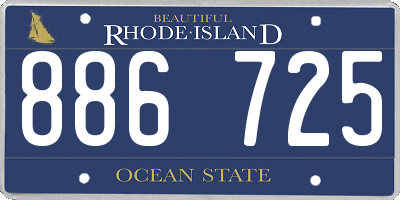 RI license plate 886725