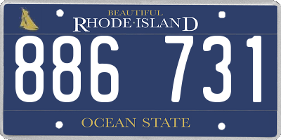 RI license plate 886731