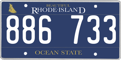 RI license plate 886733