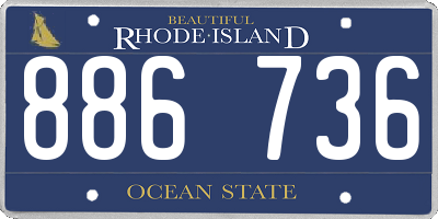 RI license plate 886736
