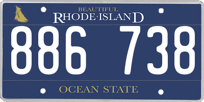 RI license plate 886738