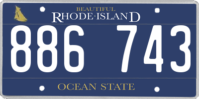 RI license plate 886743