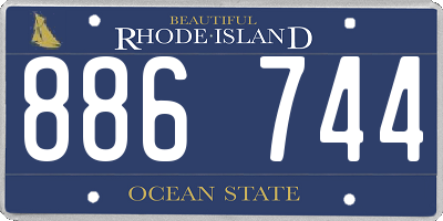 RI license plate 886744