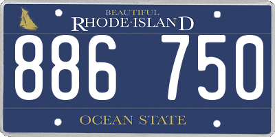 RI license plate 886750
