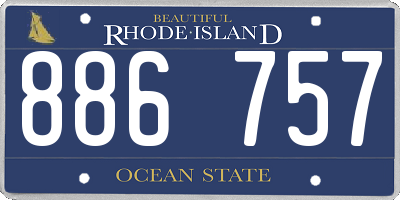 RI license plate 886757