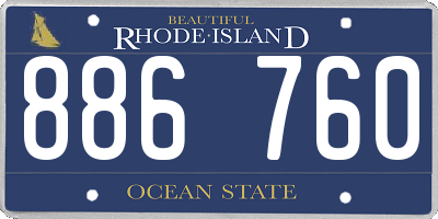 RI license plate 886760