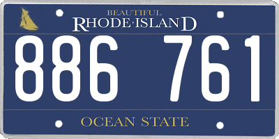 RI license plate 886761