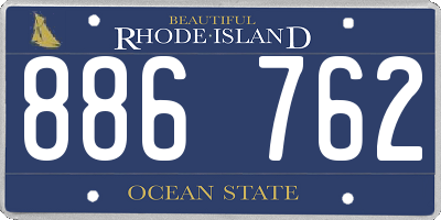 RI license plate 886762