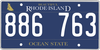 RI license plate 886763