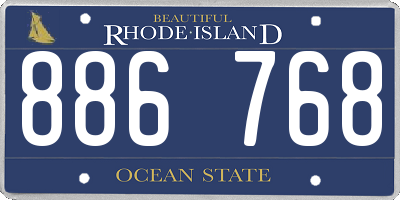 RI license plate 886768