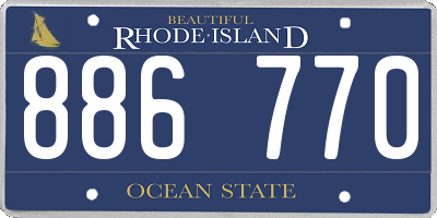 RI license plate 886770