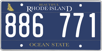 RI license plate 886771