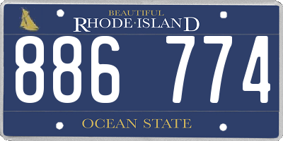 RI license plate 886774