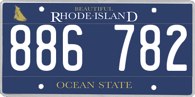 RI license plate 886782