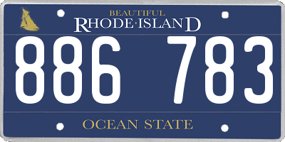 RI license plate 886783