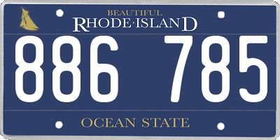 RI license plate 886785