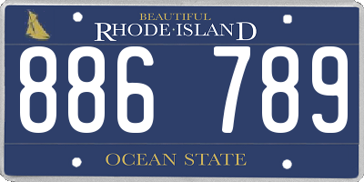 RI license plate 886789