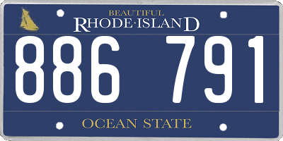 RI license plate 886791