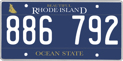 RI license plate 886792