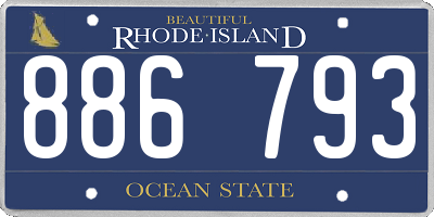 RI license plate 886793