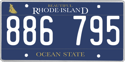 RI license plate 886795