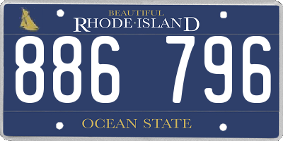 RI license plate 886796