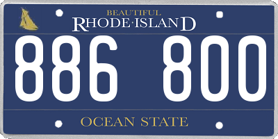 RI license plate 886800