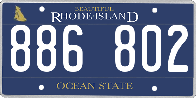 RI license plate 886802