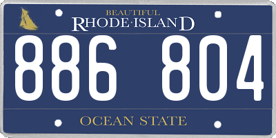 RI license plate 886804