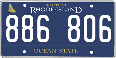 RI license plate 886806