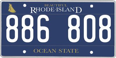 RI license plate 886808