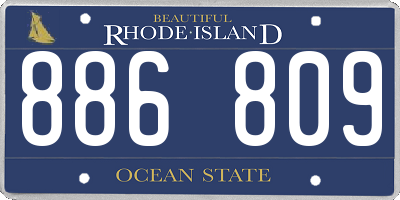 RI license plate 886809