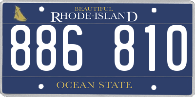 RI license plate 886810