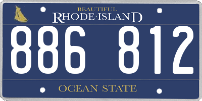 RI license plate 886812
