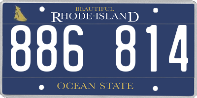 RI license plate 886814
