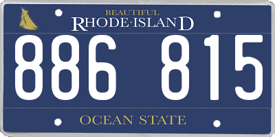 RI license plate 886815