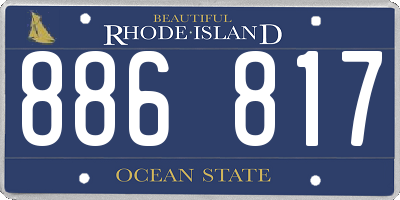 RI license plate 886817