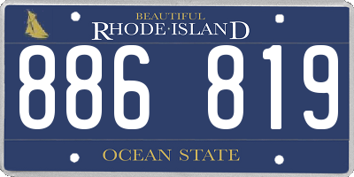 RI license plate 886819