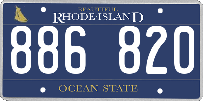 RI license plate 886820